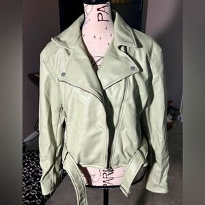 Divided H&M Green Medium Faux Leather Jacket